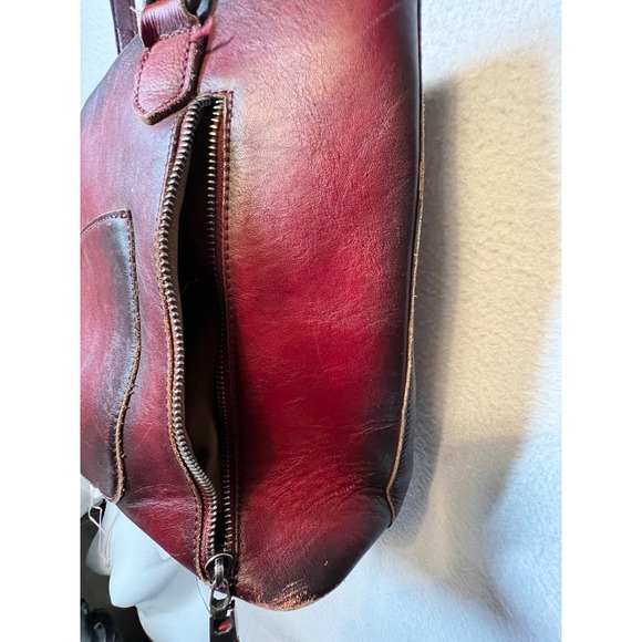 Montana‎ West Leather Tote Bag Burgundy Braided Fringe Zipper Top - Picture 10 of 16